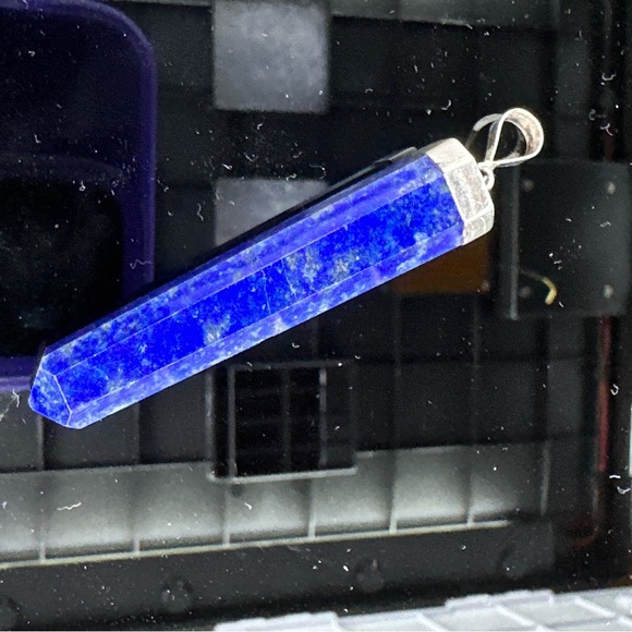 2 Inch Tall Lapis Lazuli Pendant with Sterling Silver Cap - Picture 16 of 16